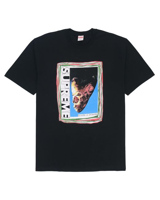 Supreme Black Ss22 Week 19 Mask Teee Alphabet Pattern Printing Round Neck Short Sleeve for men