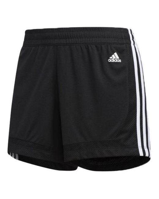 Adidas Black (Wmns) 3-Stripes 5-Inch Mesh Shorts