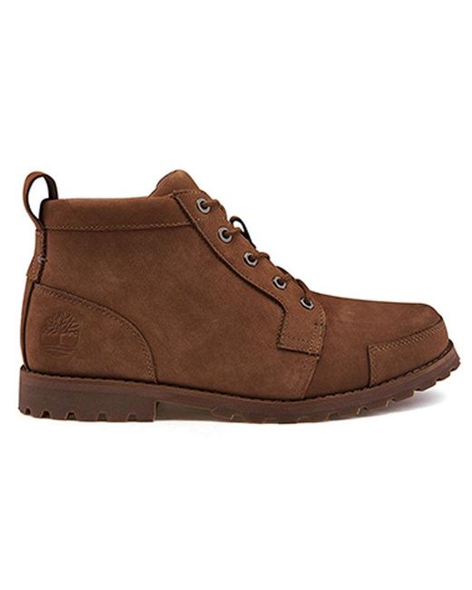 Timberland Brown Earthkeepers Leather Chukka Wide Fit Boots 'Medium Nubuck' for men