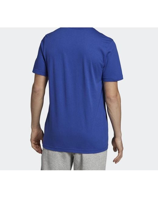 Adidas Blue Alphabet Logo Printing Sports Short Sleeve for men