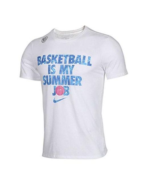 Nike Blue Basketball Is My Summer Job Basketball Tee for men