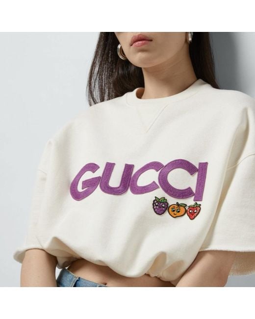 Gucci Pink (Wmns) Cotton Jersey Sweatshirt With Patch 'Off'