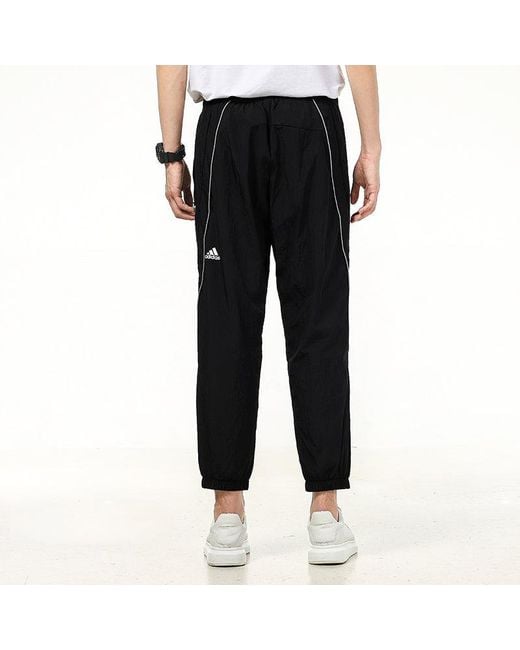 Adidas Black Athleisure Casual Sports Breathable Running Long Pants for men