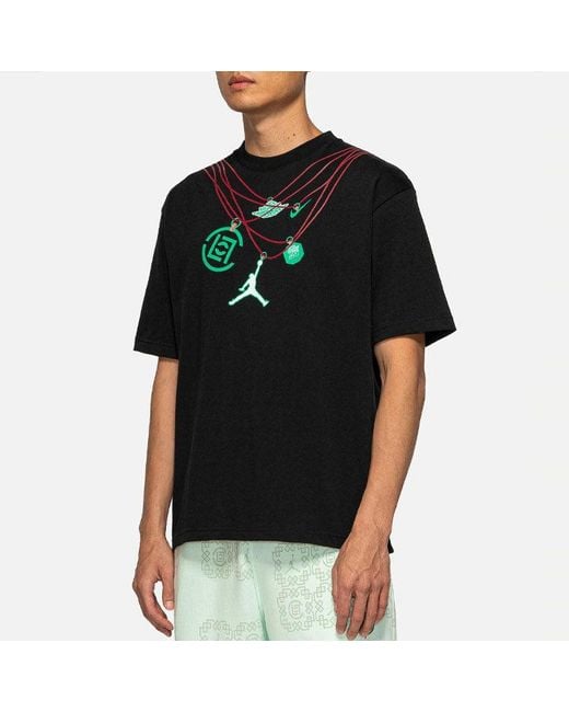 Nike Black X Clot Crossover China Printing Alphabet Logo Round Neck Pullover Short Sleeve Asia Edition for men