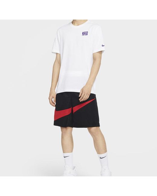 Nike White Strive For Greatness Lebron James Round Neck Short Sleeve for men