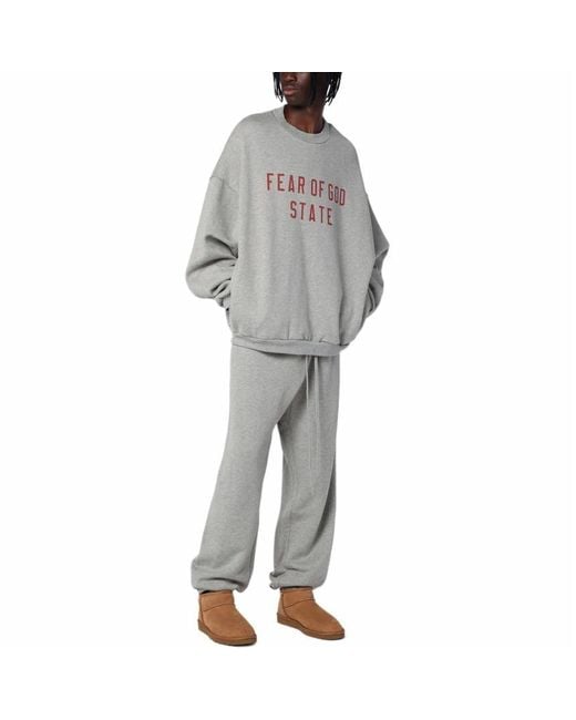 Fear Of God Gray Fleece Crewneck 'Dark Heather' for men