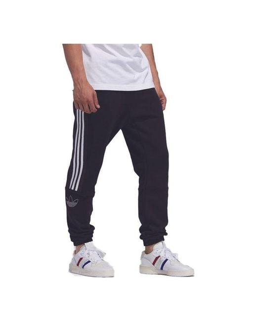 Adidas Blue Originals Outline Trefoil Joggers for men