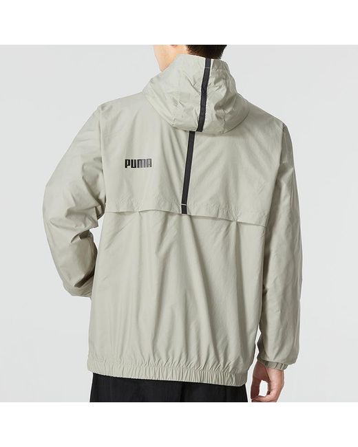 PUMA Gray Ess Solid Windbreaker Logo for men