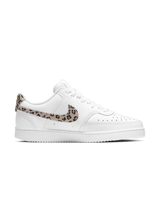Nike White (Wmns) Court Vision Low 'Leopard Swoosh