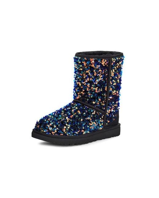Ugg Blue (Wmns) Classic Short Stellar Sequin Snow Boots