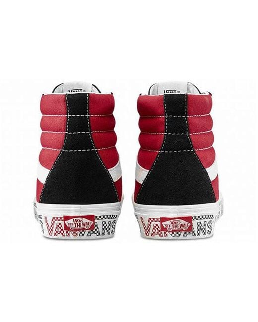 Vans Red Sk8-Hi Sidewall Logo Racing Suede Skate Shoes Racing' for men