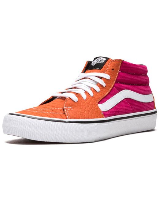 Vans Red Supreme X Sk8-Mid Pro 'Corduroy Croc' for men