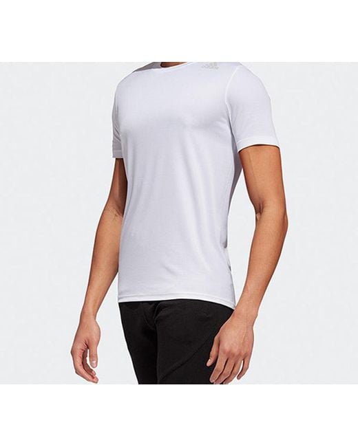 Adidas White Trg Tee H.Rdy Sports Training Short-Sleeve Tee for men