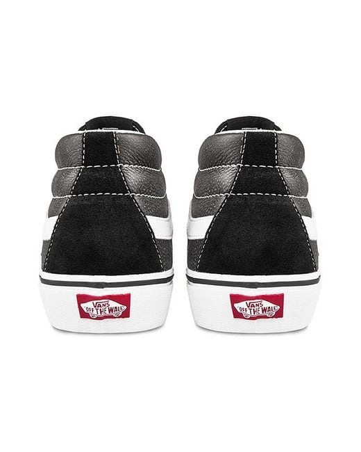 Vans Black Sk8-Mid Splicing Mid Tops Casual Skateboarding Shoes for men