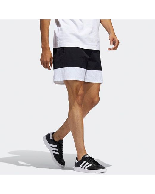 Adidas Black Originals Logo Alphabet Printing Splicing Loose Shorts for men