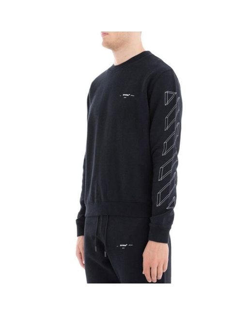 Off-White c/o Virgil Abloh Black C O Virgil Abloh 3D Diag Lines Sweater for men