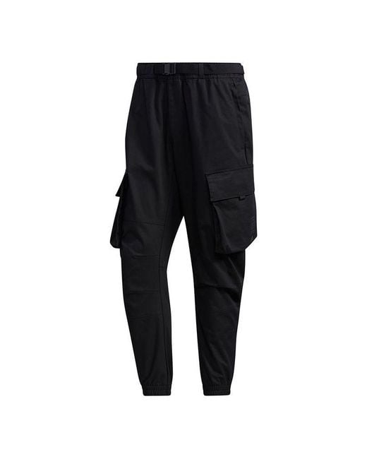 Adidas Black Th Pnt Cargo Leisure Sports Big Pocket Suit Trousers for men