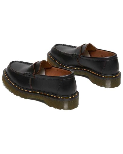 Dr. Martens Black Penton Bex Stitch Quilon Leather Loafers