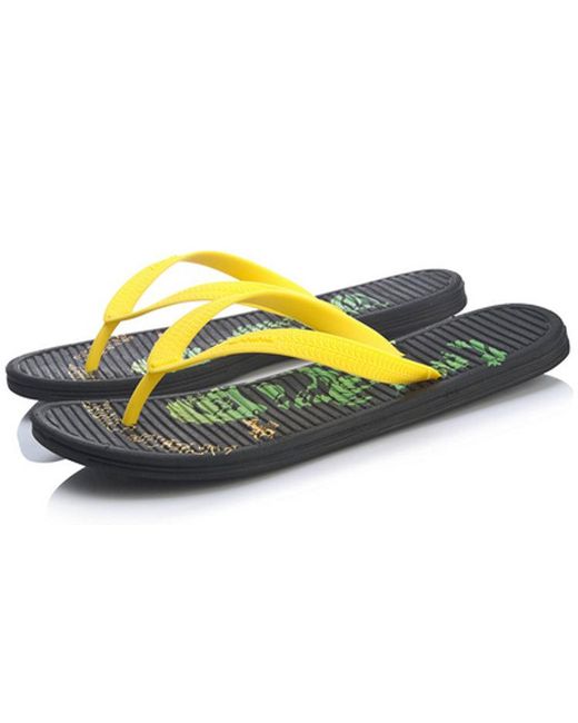Li-ning Yellow Disney Crossover Ln Floper Colorblock Casual Flip-Flops for men