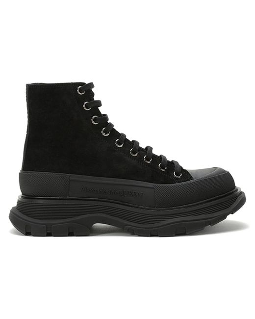 McQueen Black Tread Slick Boot 'Triple' for men