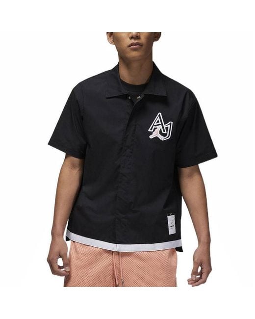 Nike Black Logo Embroidered Casual Short Sleeve Shirt for men