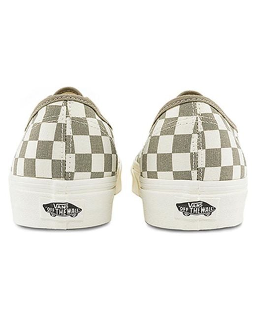 Vans White Authentic Classics Checkered 'Khaki' for men