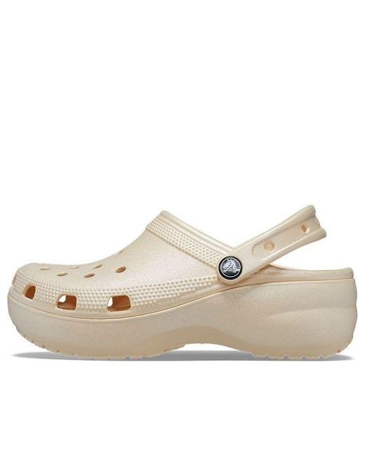 CROCSTM Natural (Wmns) Classic Clog Platform Shimmer 'Vanilla'