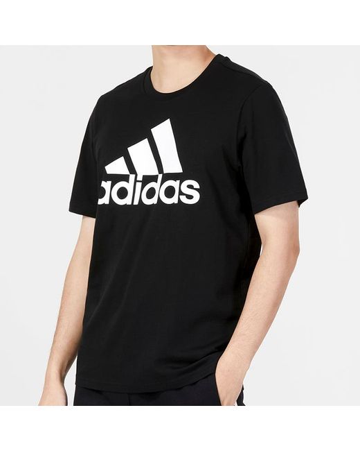 Adidas Black Essentials Single Jersey Big Logo T-Shirt for men