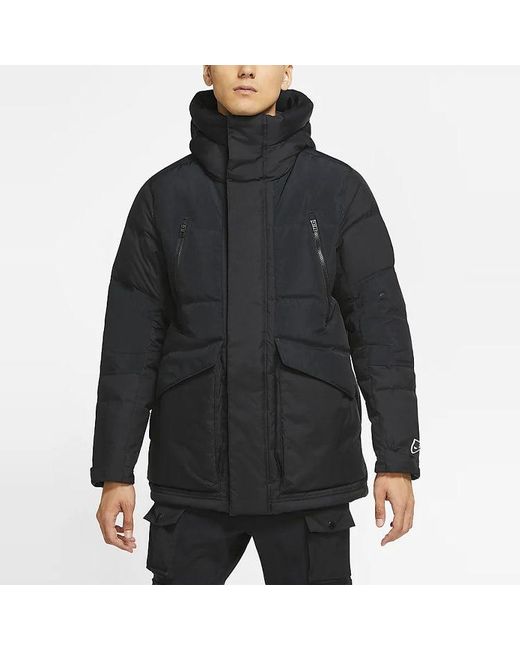 Nike Black Sportswear Down-Fill Sports Outdoor Hooded Stay Warm Down Jacket for men