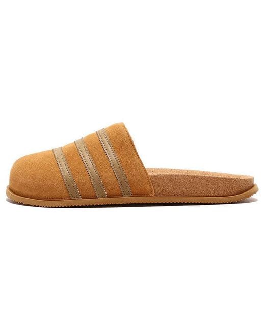 Adidas Brown Adimule Lea Slide 'Light' for men