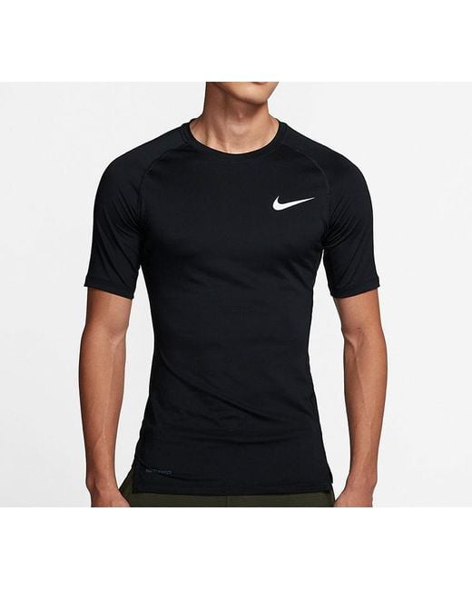 Nike Black Pro Training Tight Short Sleeve for men