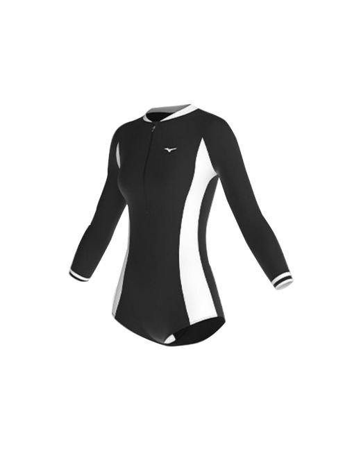 Mizuno Black Quick Dry Long Sleeve Swimsuit for men