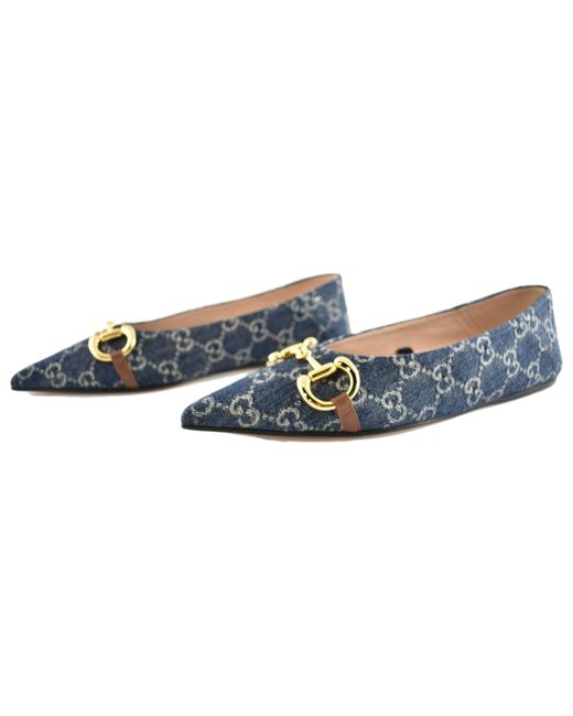 Gucci Blue (Wmns) Denim Ballet Flat With Horsebit