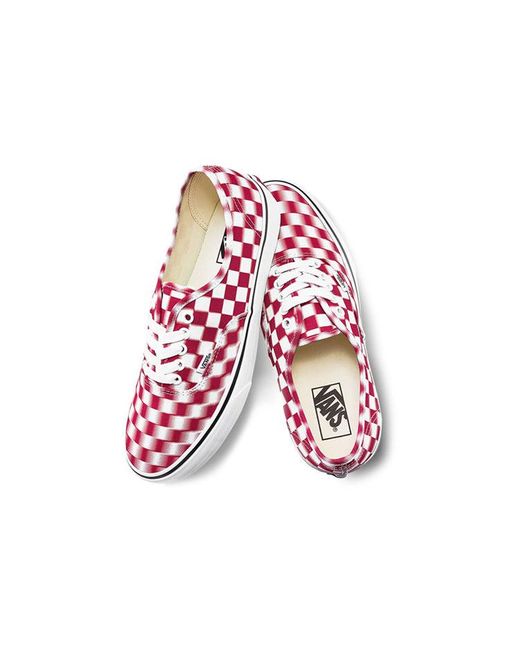 Vans Red Authentic 'Blur Check for men