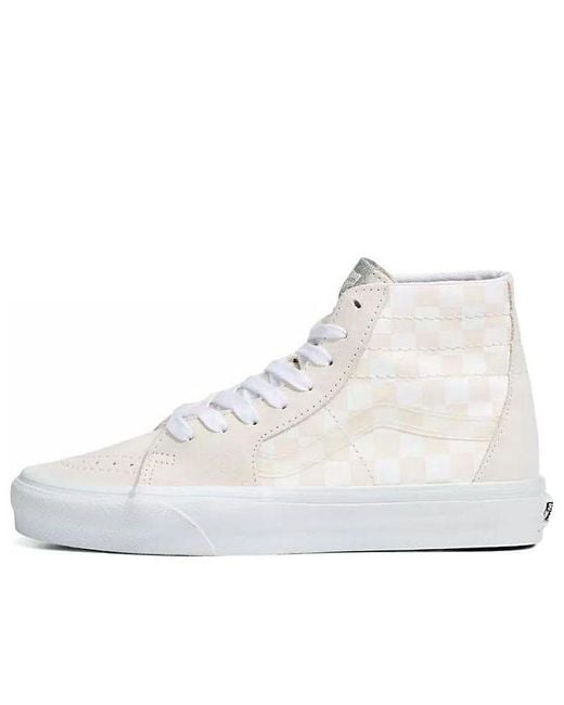 Vans White Crystal Sidestripe Sk8-Hi Tapered Shoe Checkerboard' for men