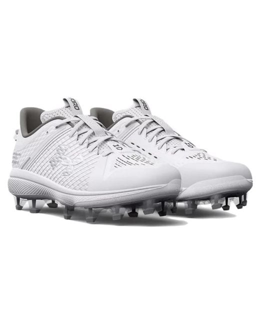 Under Armour White Yard Low Mt Tpu Baseball Cleats for men
