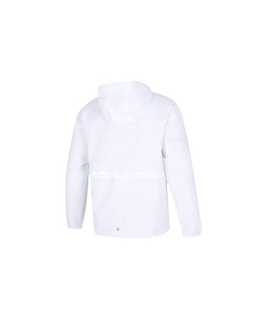 Adidas White Mh Lite Wvjkt Athleisure Casual Sports Hooded Solid Color Woven Jacket for men