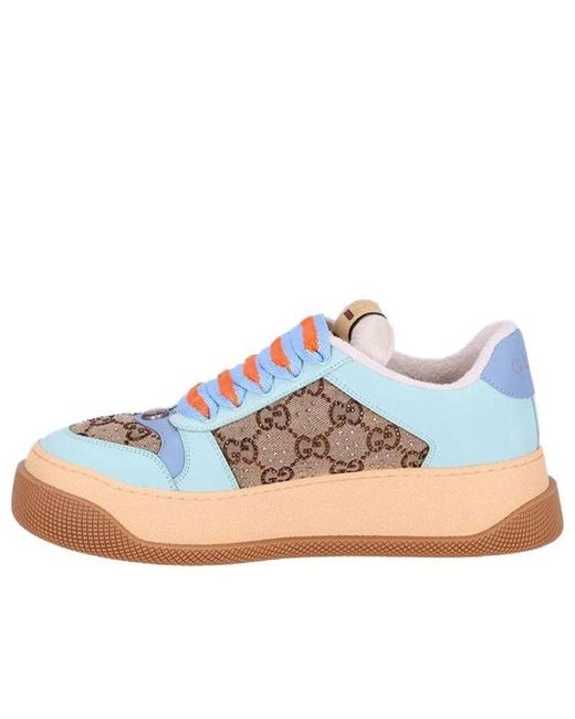 Gucci Blue Screener gg Leather Sneakers