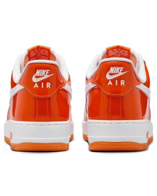 Nike Orange Air Force 1 '07 Lv8 Patent' for men