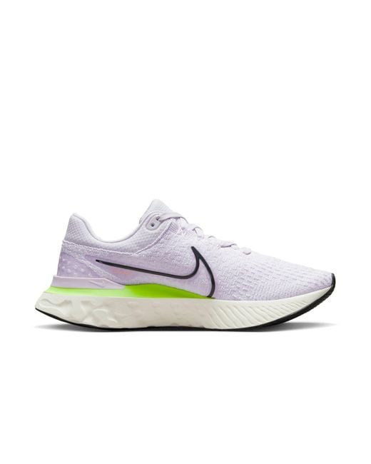 Nike White React Infinity Run Flyknit 3 'Barely Grape Ghost' for men