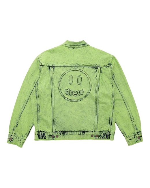 Drew House Green Oversized Trucker Jacket 'Painted Lime' for men