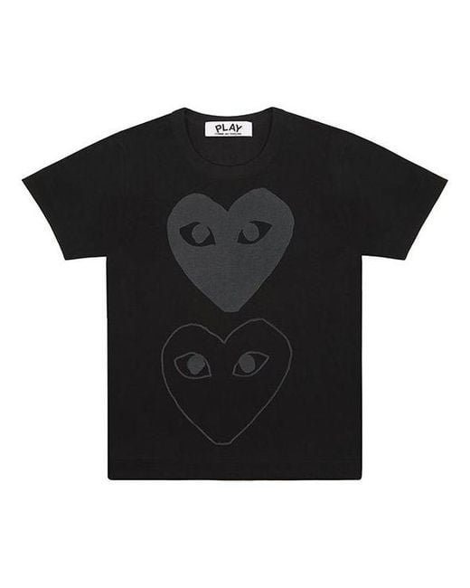 COMME DES GARÇONS PLAY Black Double Hearts T-Shirt for men