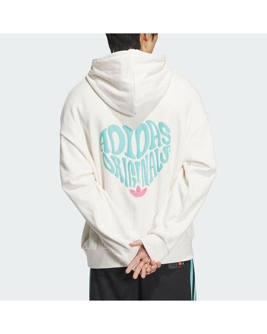 Adidas White Originals V-Day Hoodie Asia Sizing for men