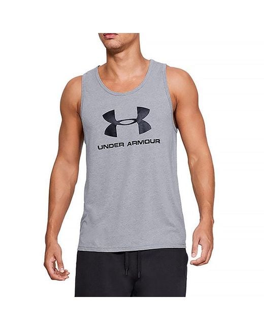 Under Armour Gray Training Graphics Tank Tops 'Steel' for men