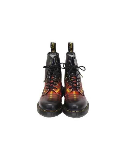 Dr. Martens Red 1460 Tartan Leather Boots for men