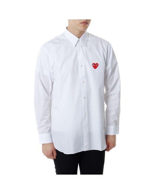 COMME DES GARÇONS PLAY White Emblem Button Down for men
