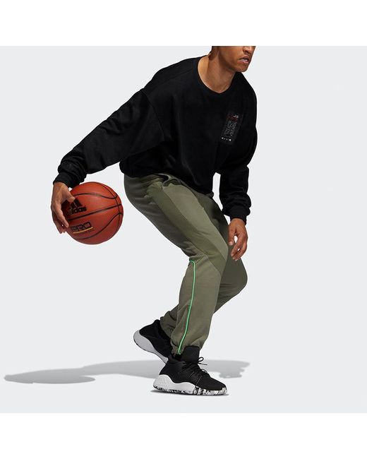Adidas Green Rose Cu Pnt Basketball Sports Long Pants for men