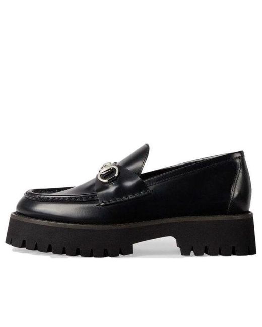 Gucci Black Rubber Lug Sole Loafer With Horsebit