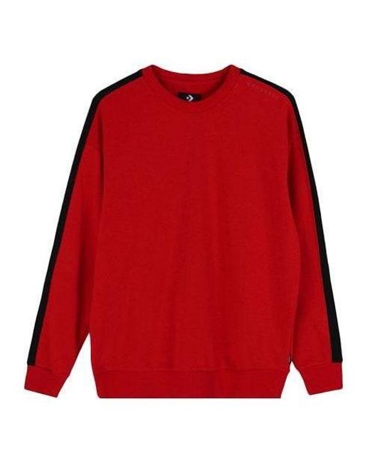 Converse Red Track Taping Crew Neck Sweatshirt for men
