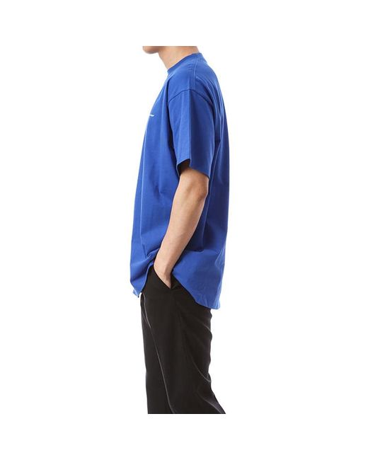 Balenciaga Blue Small Logo Print Cotton T-Shirt for men